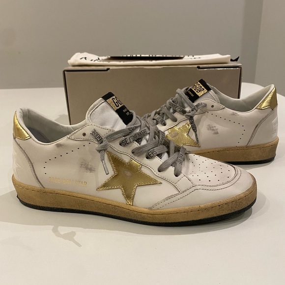 Golden Goose Ball Star Sneaker Milk White Leather/Gold sz 39 New in Box - Picture 11 of 14